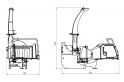 Wood crusher for tractor with hydraulic feed